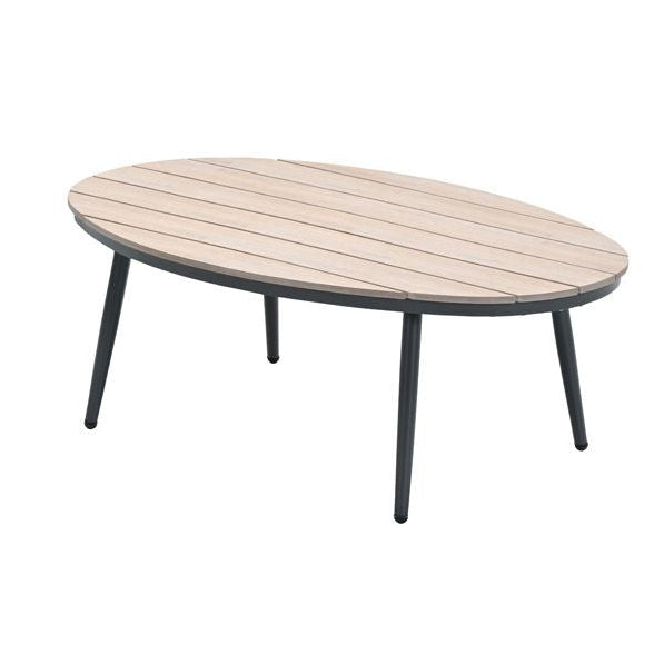 Margriet Coffee Table Oval - Carbon Black - Vironwood Top | Garden Impressions