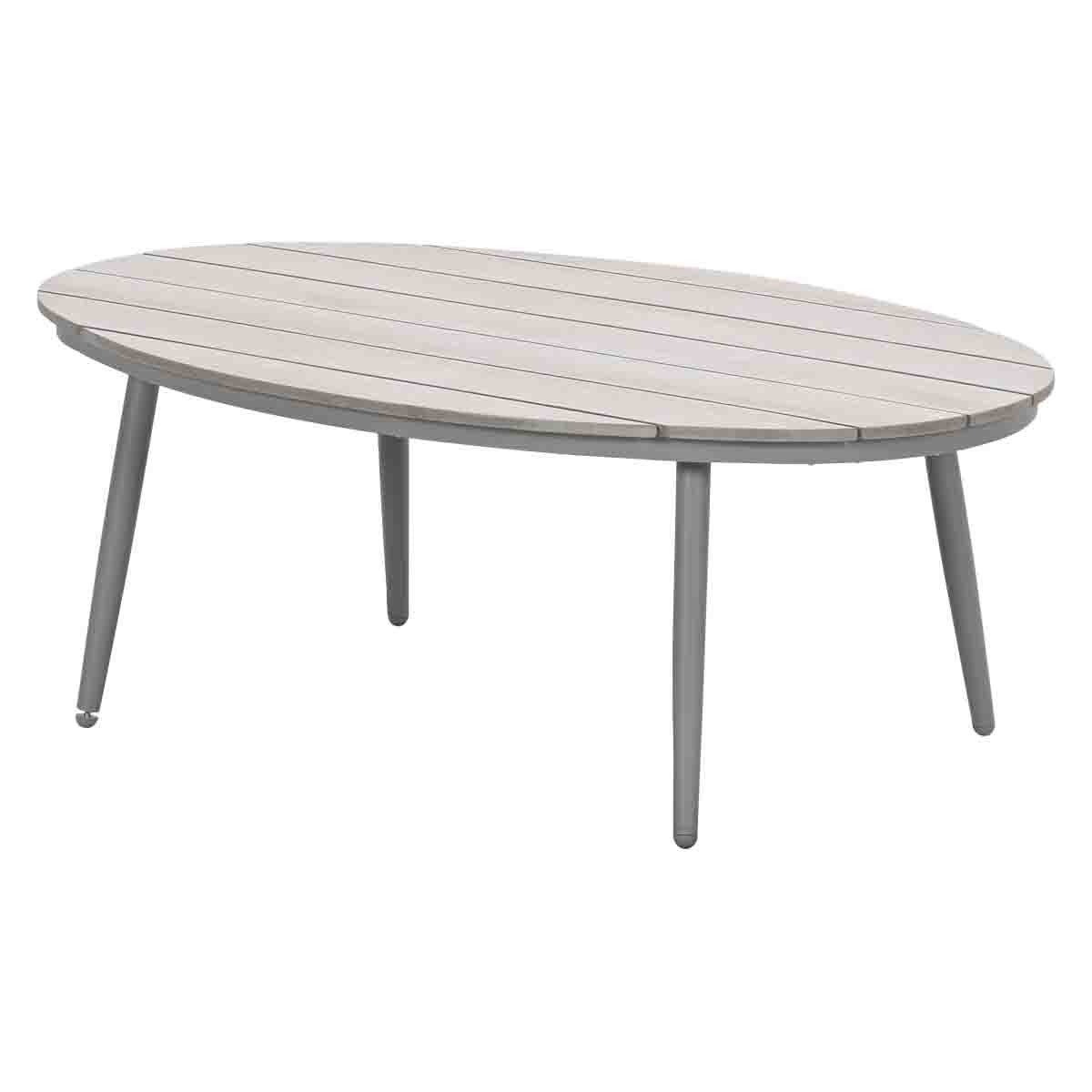 Margriet Side Table Oval - Taupe - Vironwood Top | Garden Impressions