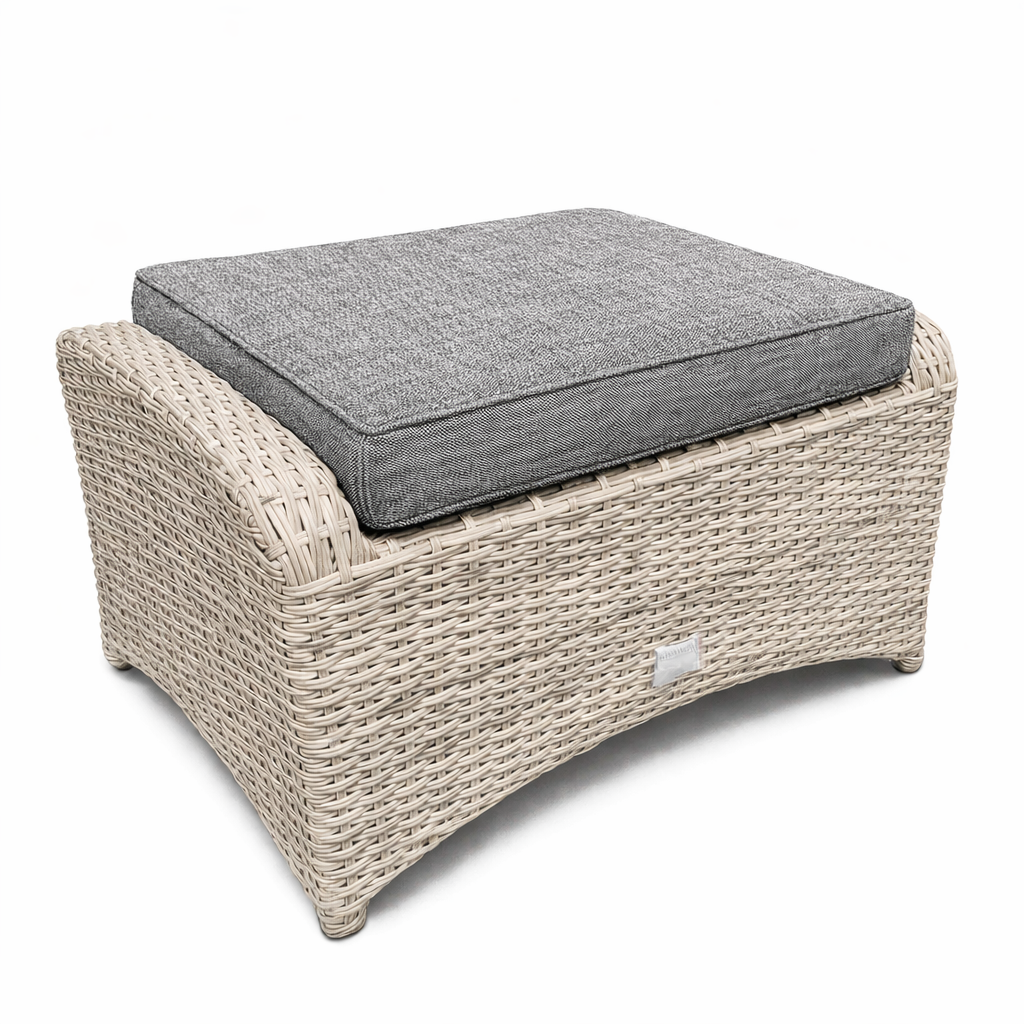 Bowness Outdoor Ottoman in Pewter | Vila