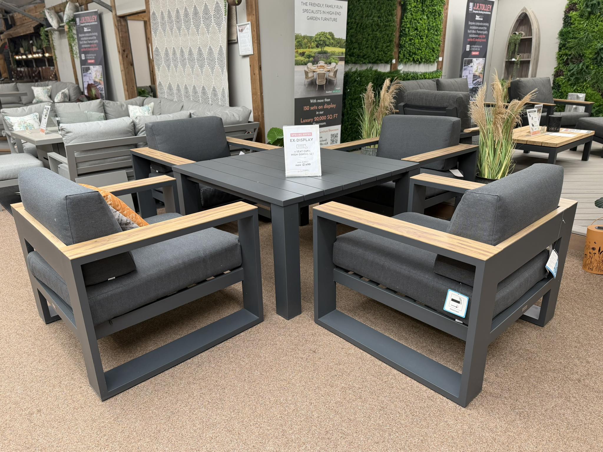 EX-DISPLAY - 4 Seat Cube High Dining Set | Garden Impressions
