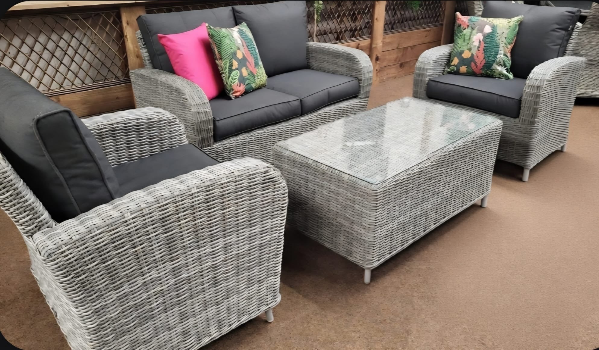 Club Outdoor 2 Seat Lounge Set with Coffee Table | Harbo