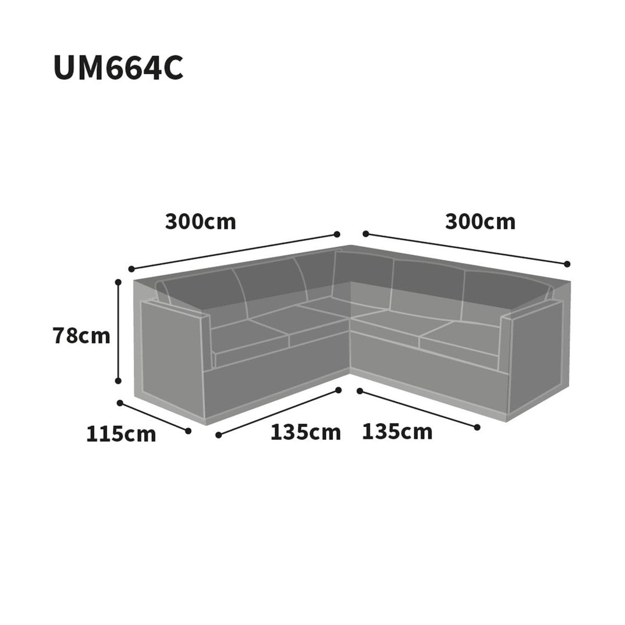 Bosmere Ultimate Protector Outdoor Furniture Cover For L Shaped Sofa 300cm x 300cm