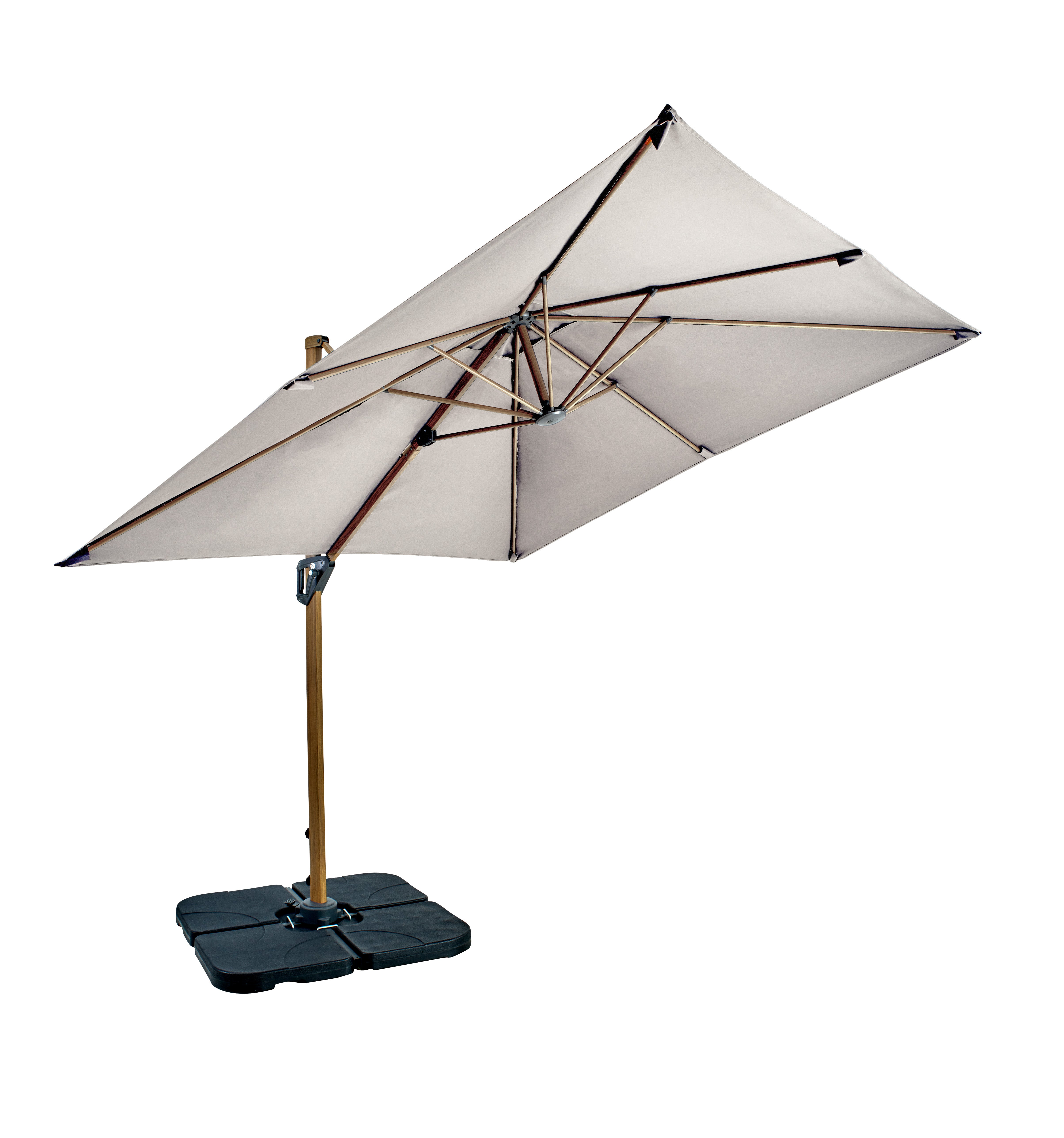 Aegean Square Cantilever Parasol in Shell with Base | Hartman