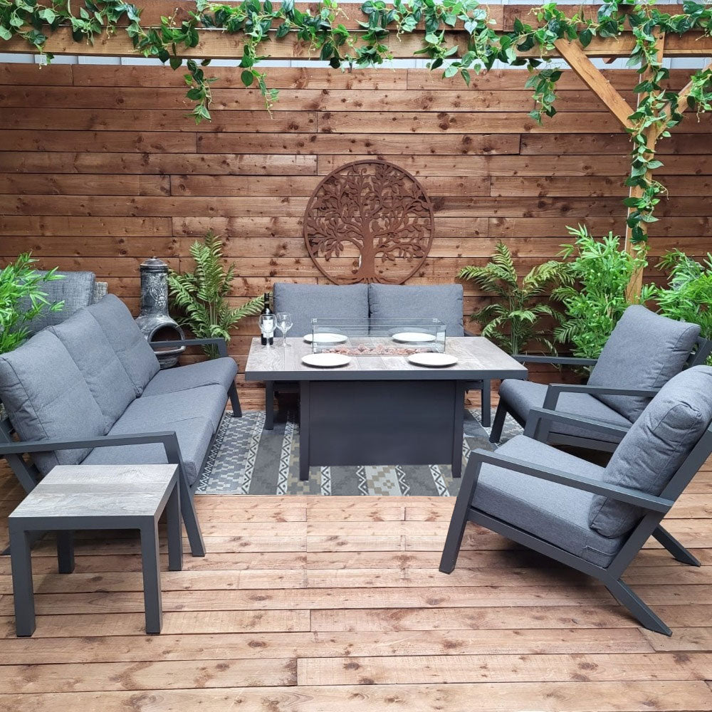 Outdoor Sofa Set with Gas Firepit Table - Triton By Vila