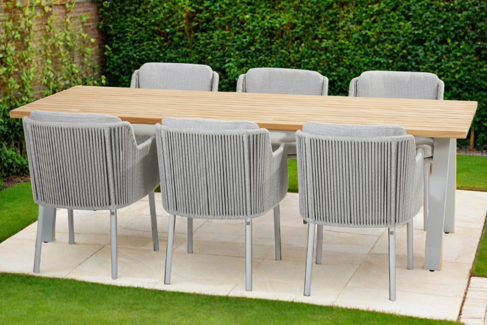 Bernini 6 Seat Outdoor Dining Set by 4 Seasons Outdoor