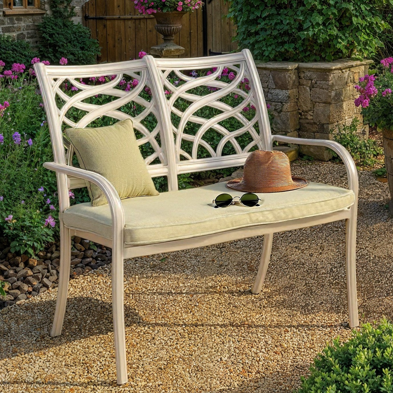 Buxton Outdoor Cast Aluminium Bench | Hartman