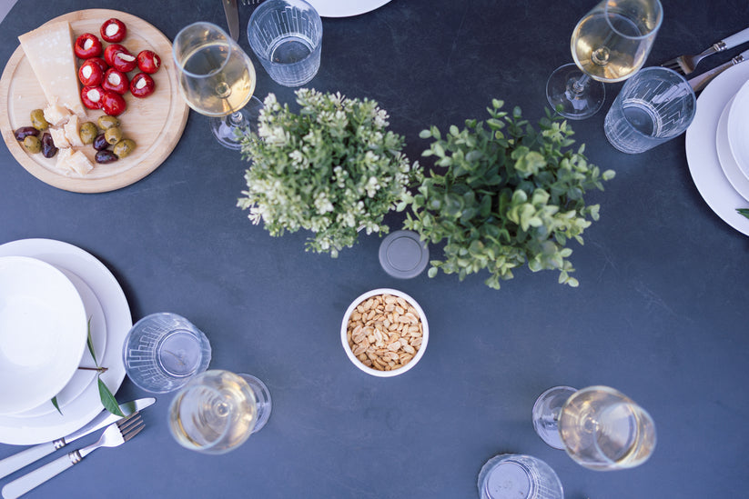 Outdoor Round 120cm Table In Grey - Kendal By Vila