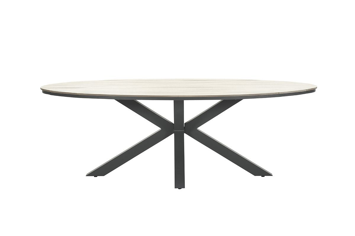 Edison Outdoor Oval Dining Table 220 - In Natural | Garden Impressions