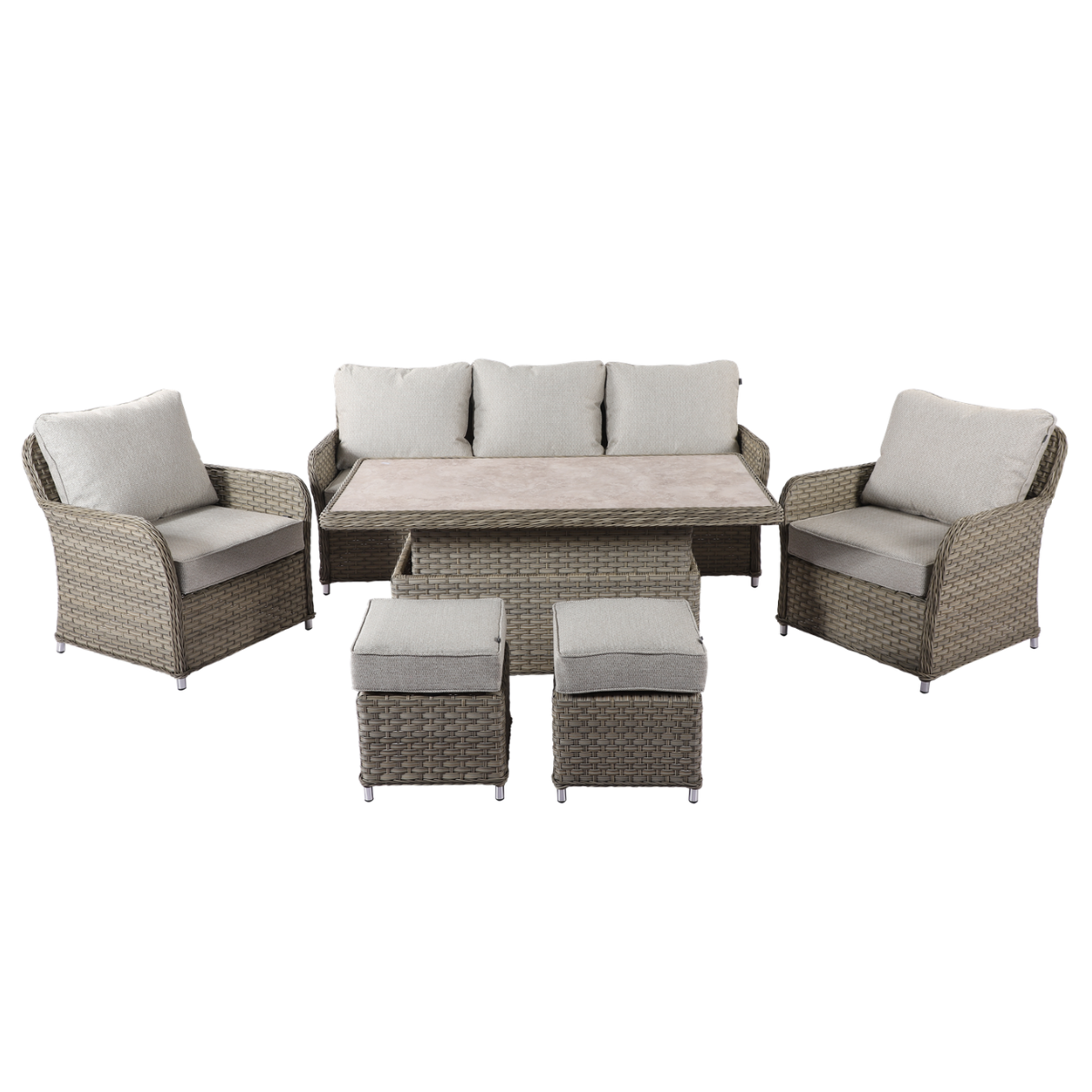 Eton Outdoor 3 Seat Casual Lounge Set With Adjustable Table | Hartman