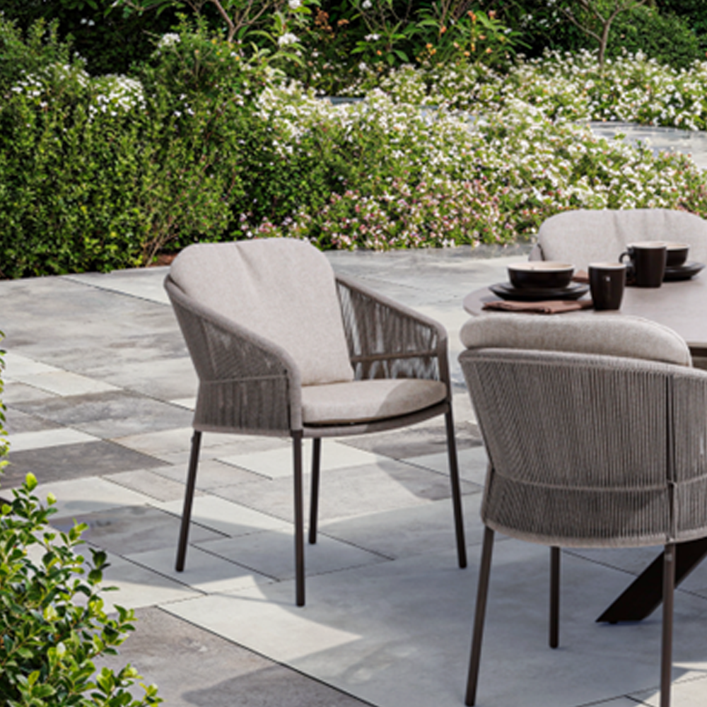 Florence Outdoor 6 Seat Dining Set in Terre with Prado 160cm Table | 4 Seasons Outdoor