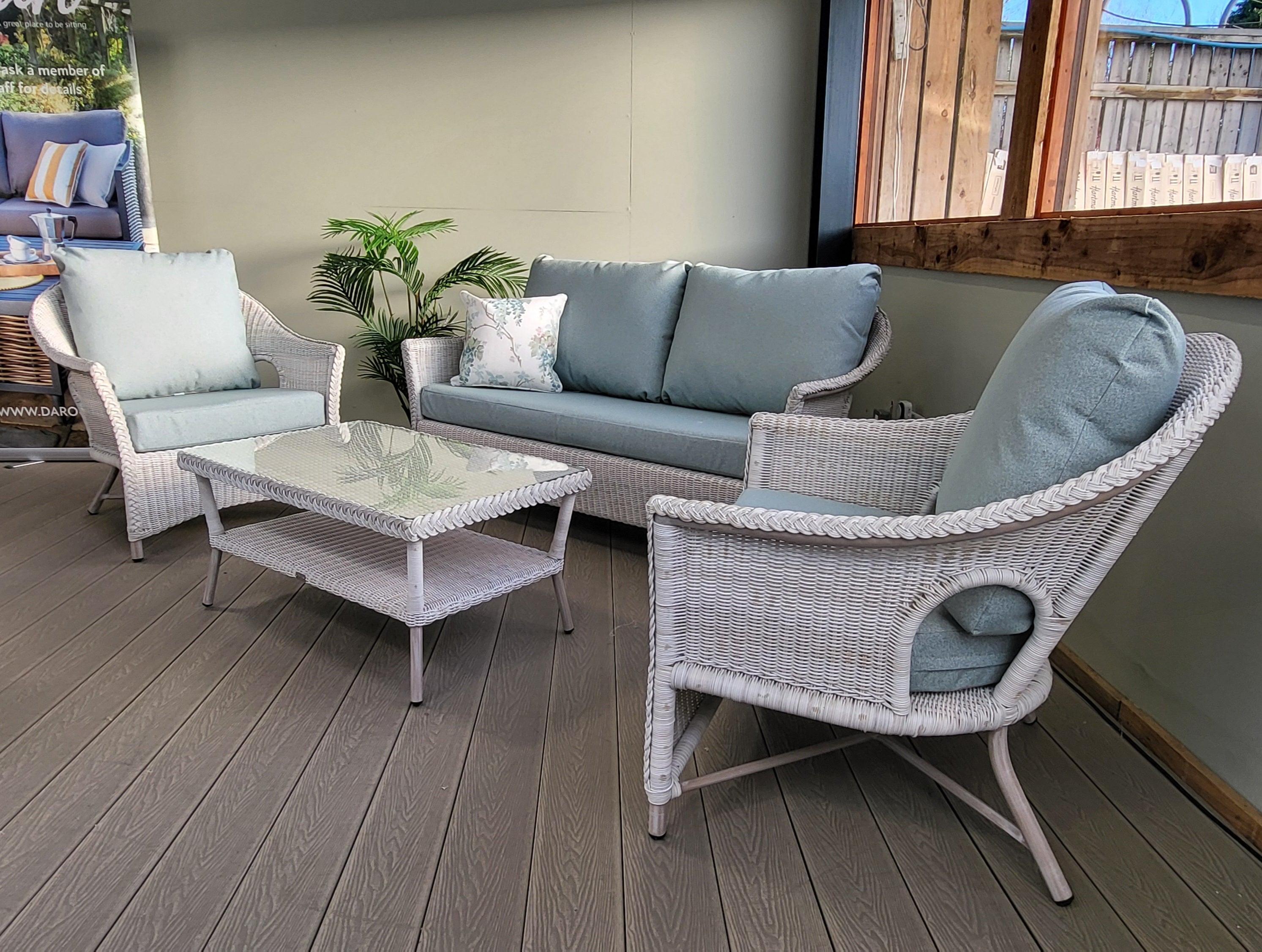 Cebu Outdoor Lounge Seating Cushions Alora Duck Egg | Daro