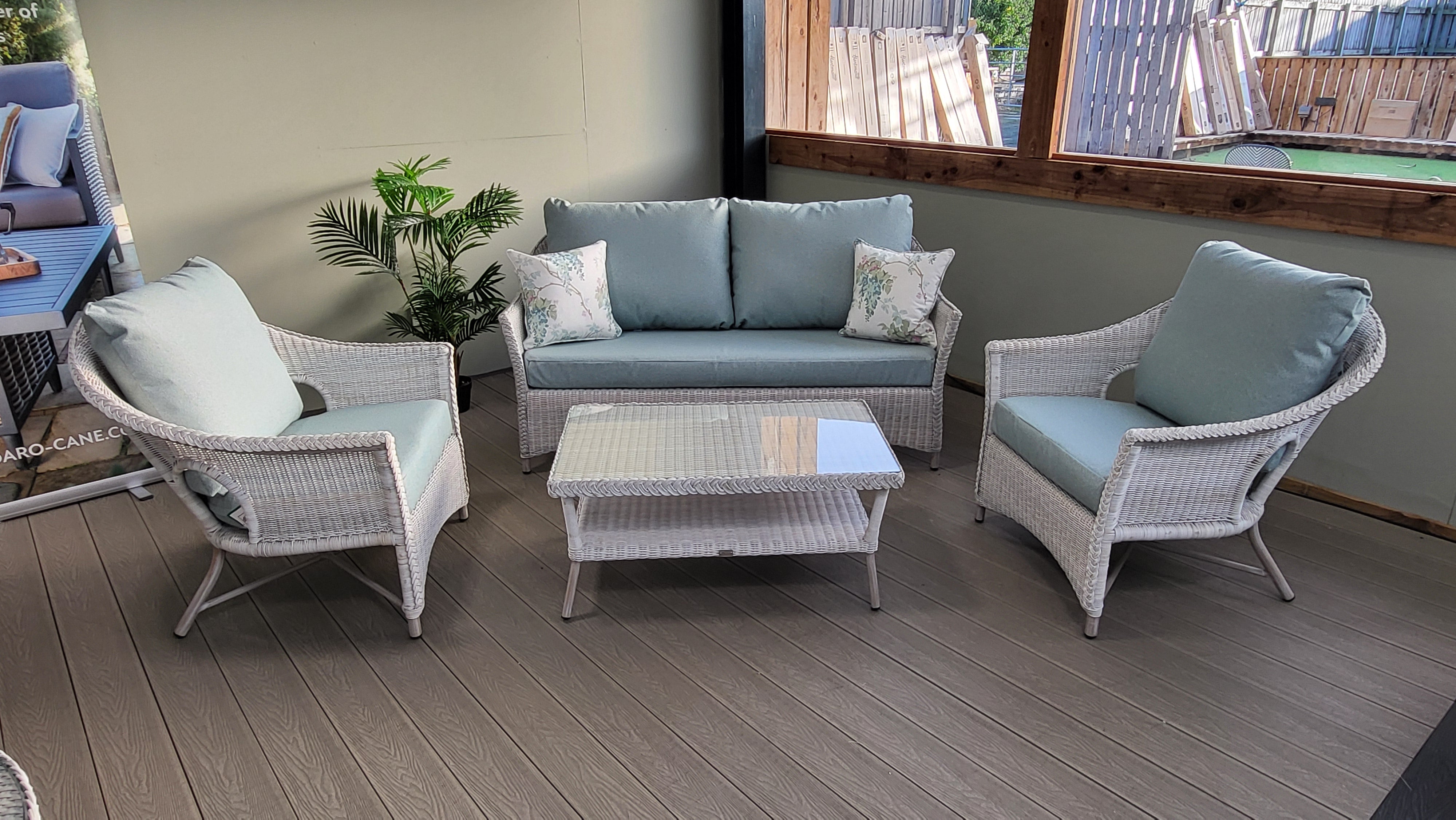 Cebu Outdoor Lounge Seating Cushions Alora Duck Egg | Daro