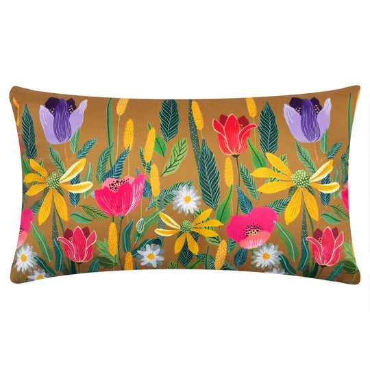 House of Bloom Celandine Rectangular Scatter Cushion - Saffron