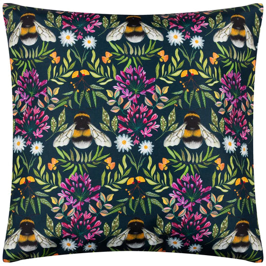 House of Bloom Zinnia Bee Scatter Cushion - Navy