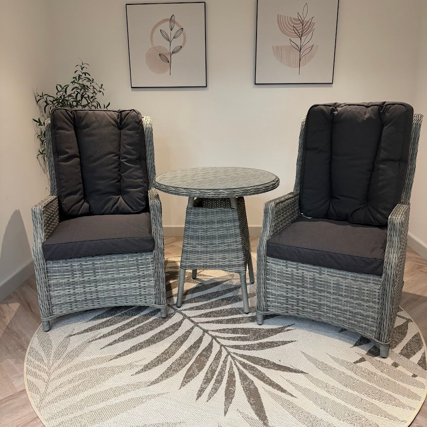 Reclining Wingback Outdoor Bistro - Grey Club By Harbo