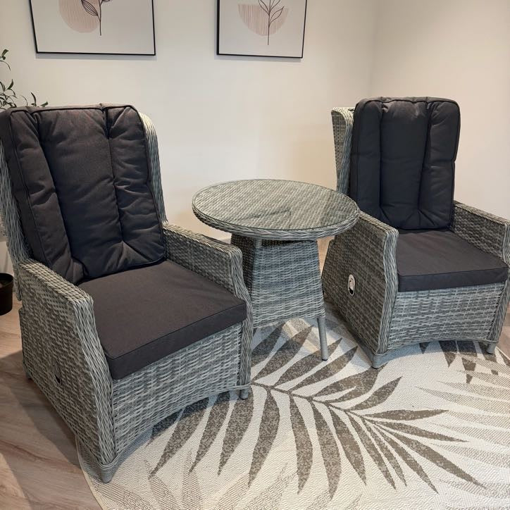 Reclining Wingback Outdoor Bistro - Grey Club By Harbo