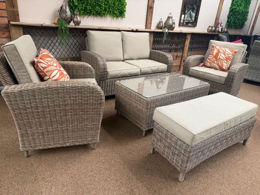 Haven Cotswold Outdoor 2 Seat Lounge Set with Coffee Table and Bench | Harbo