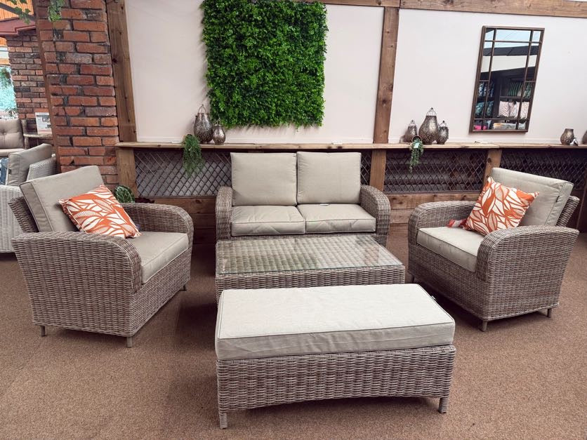 Haven Cotswold Outdoor 2 Seat Lounge Set with Coffee Table and Bench | Harbo