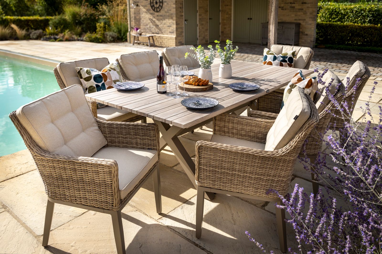 Arley Outdoor 8 Seat Rectangular Dining Set | Hartman