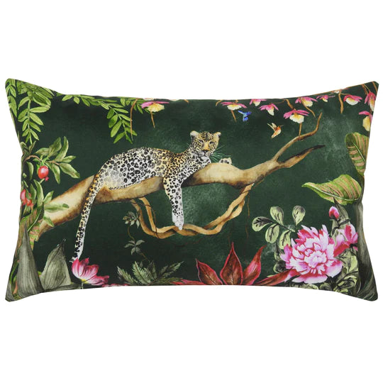 Leopard Rectangular Outdoor Scatter Cushion - Forest