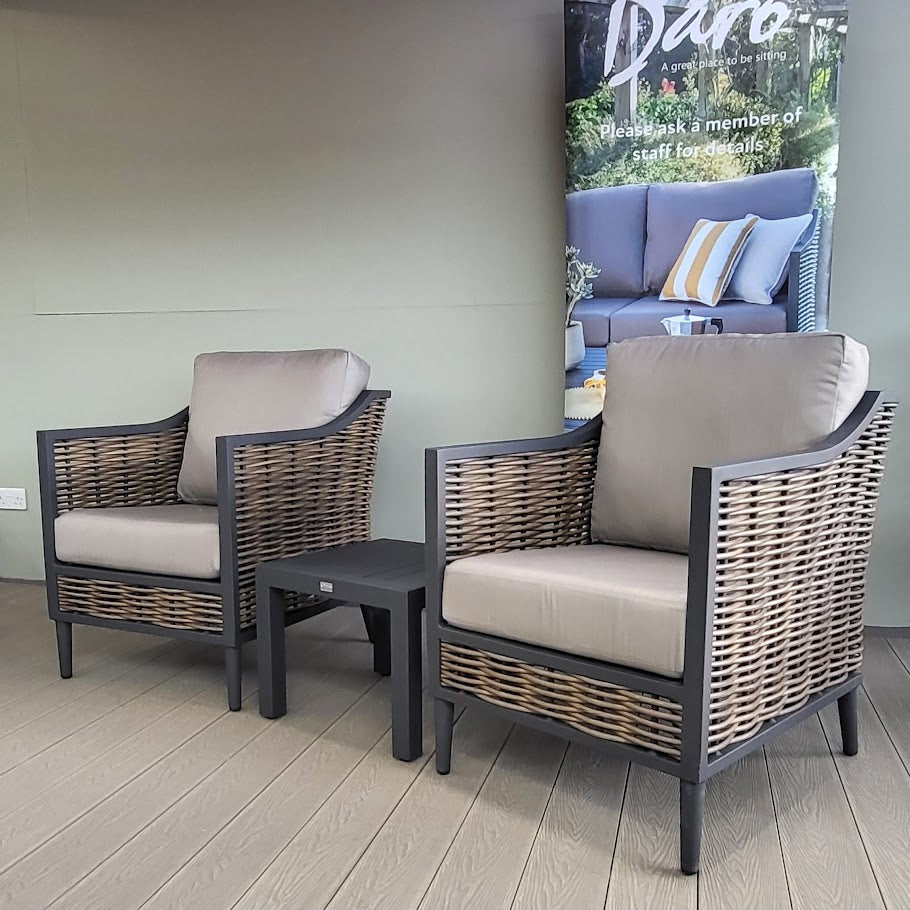 Langley Outdoor Lounge Bistro Set - Oakley Taupe | Daro