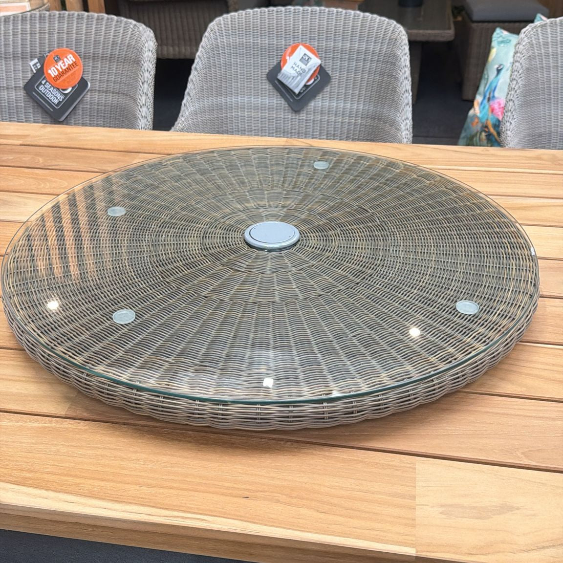 4 Seasons Outdoor Rattan Lazy Susan – 60cm (With Parasol Hole)