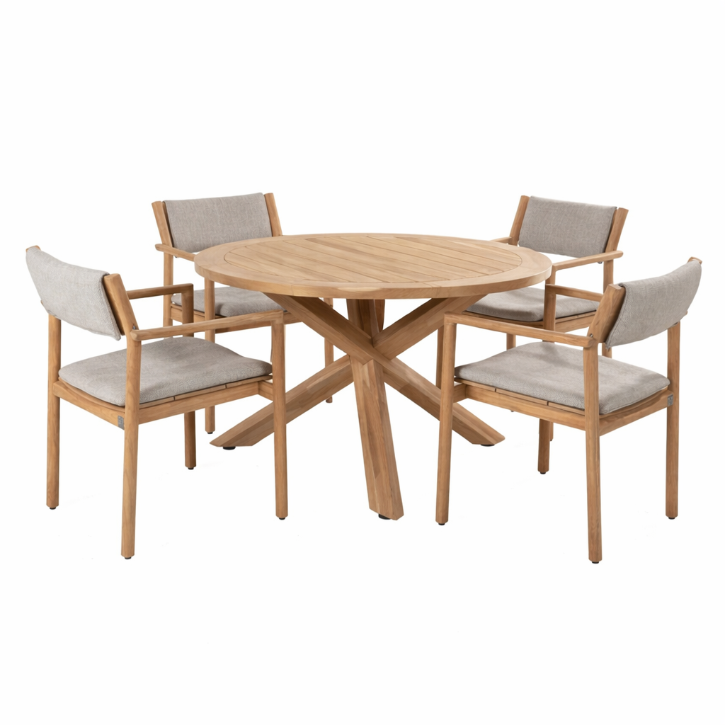 Levi 4 Seat Dining with 130cm Prado Table | 4 Seasons Outdoor