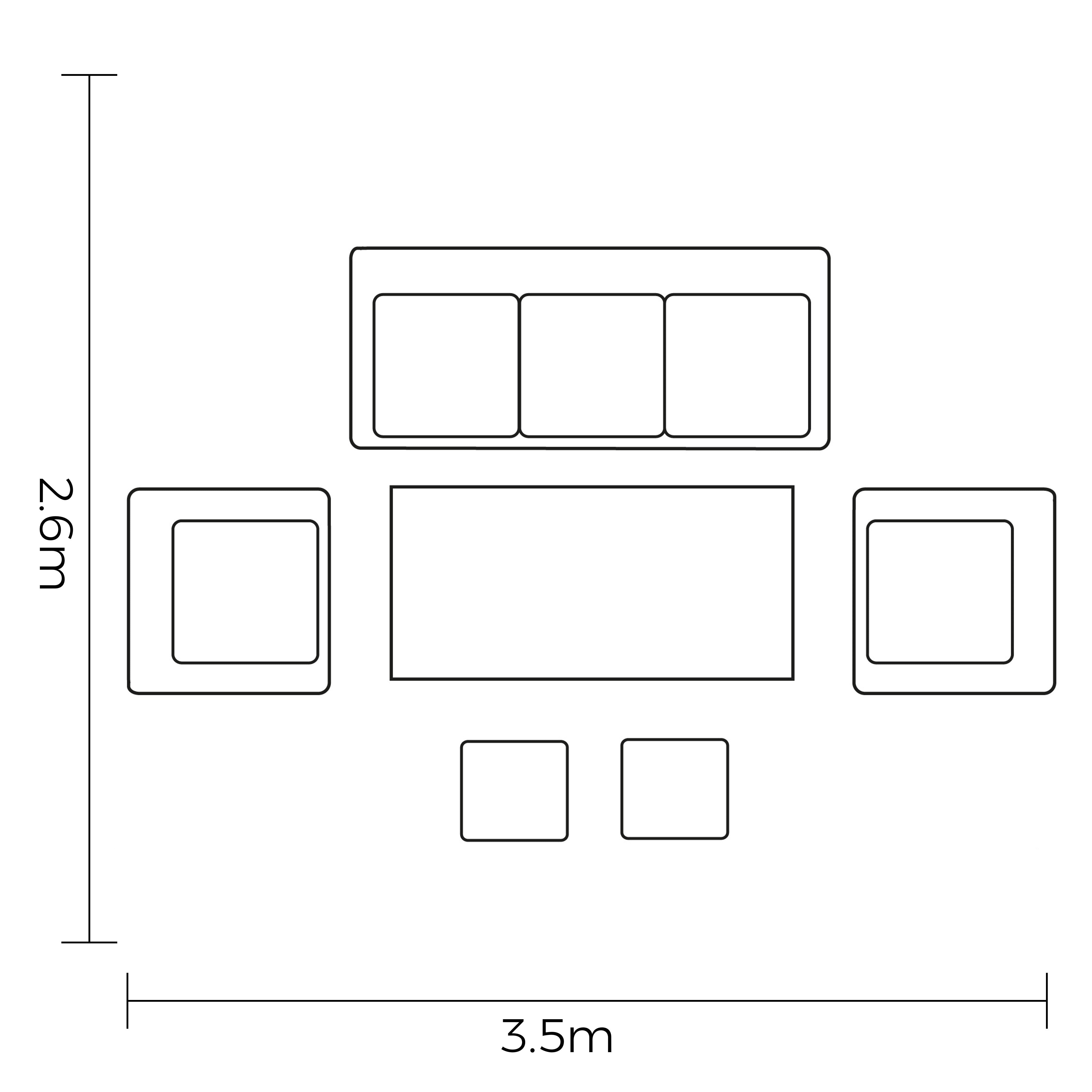 Rio Outdoor Large Lounge Set with Adjustable Table | Hartman
