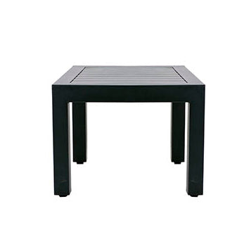 Black square table on a white background