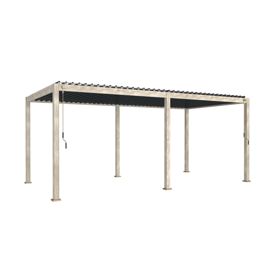 Aluminium 6.0m x 3.0m Pergola in Light Oak Effect - Titan By Nova