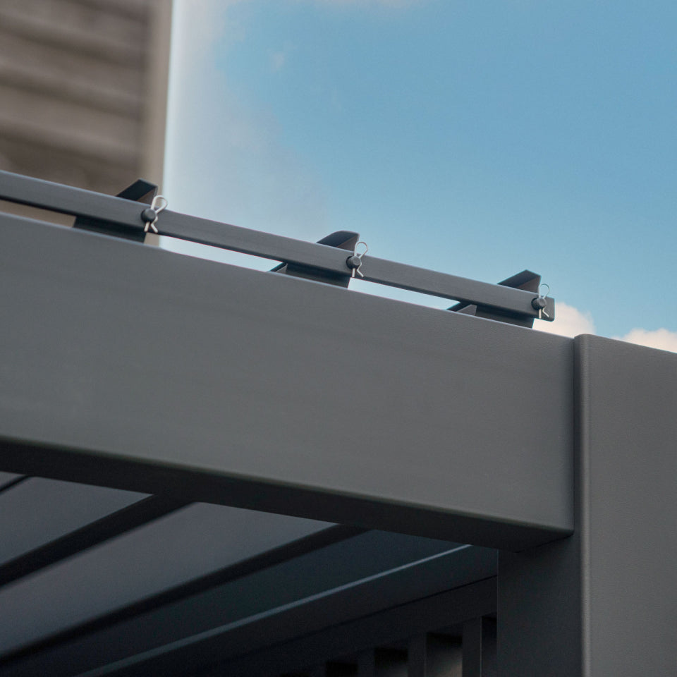 Titan Aluminium Wall Mounted Pergola - 6.0m x 3.0m in Graphite Grey