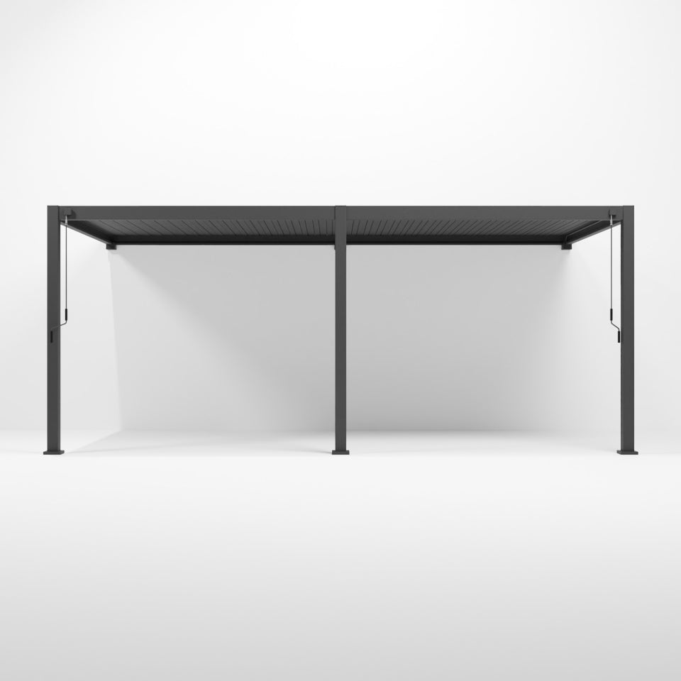 Titan Aluminium Wall Mounted Pergola - 6.0m x 3.0m in Graphite Grey