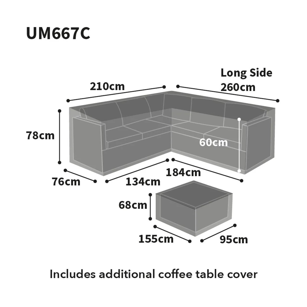 Bosmere Ultimate Protector Outdoor Furniture Cover For L Shaped Corner- Right Side Long