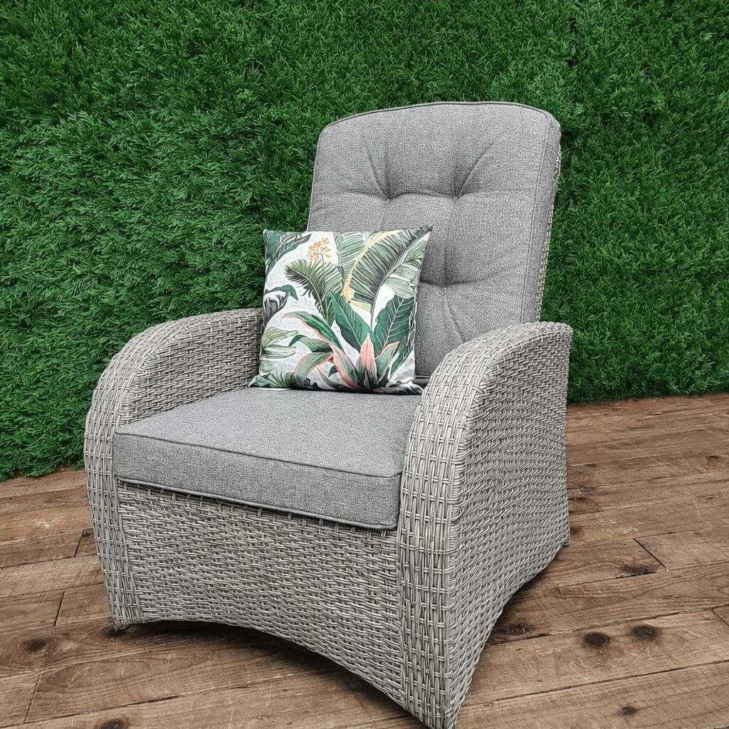 Bowness Reclining Outdoor Chair in Pewter | Vila