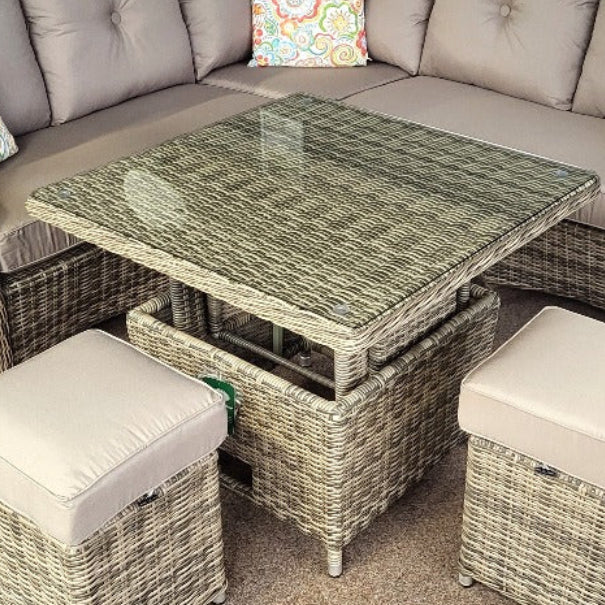 Seville 90cm x 90 cm Adjustable Table in Natural | Katie Blake