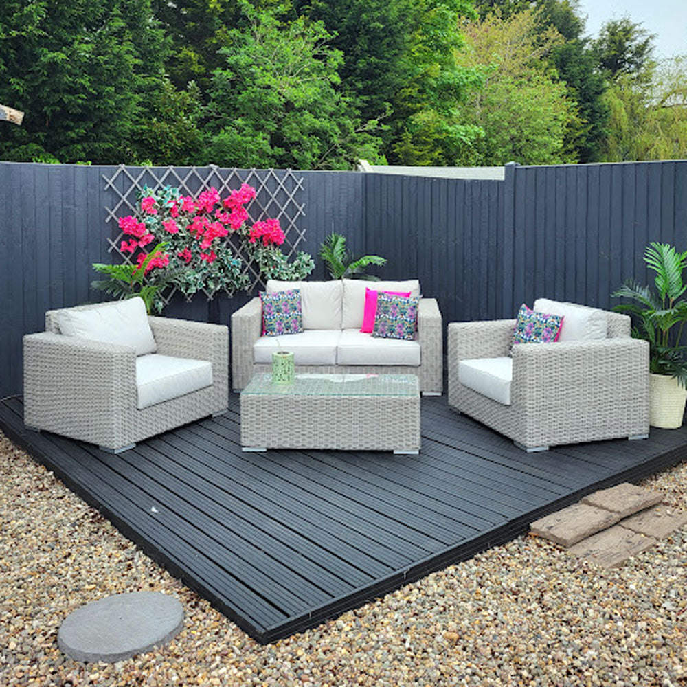 Outdoor Wide Arm 2 Seat Sofa Set with Coffee Table - Olivia By Harbo