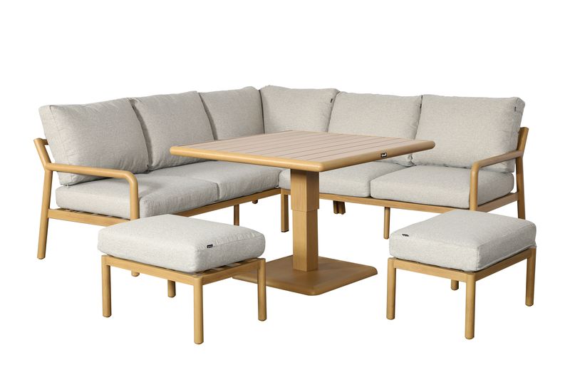 Sahara Outdoor Square Corner Set with Adjustable Table & Stools | Hartman