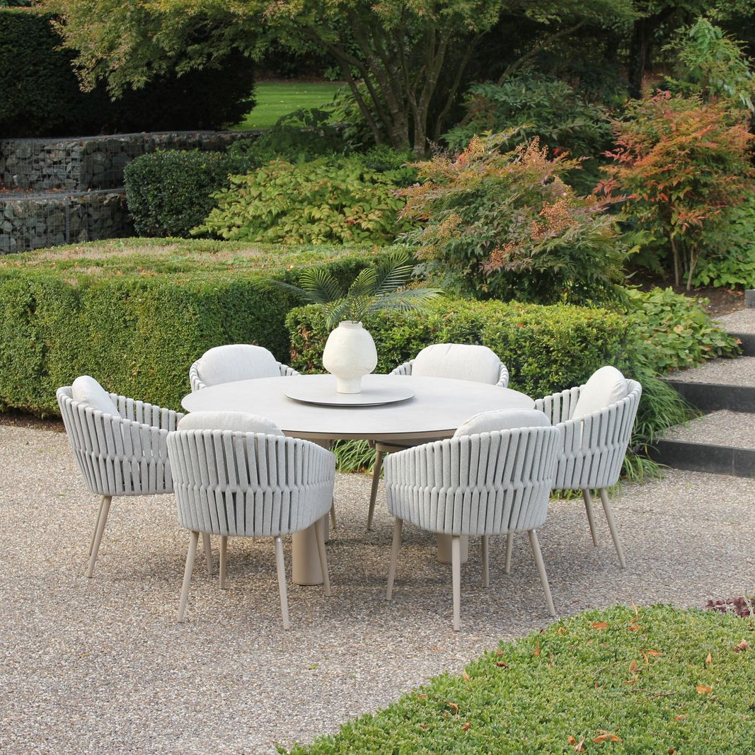 Eva 6 Seat Dining with Donato 160cm Ceramic Table | 4 Seasons Outdoor