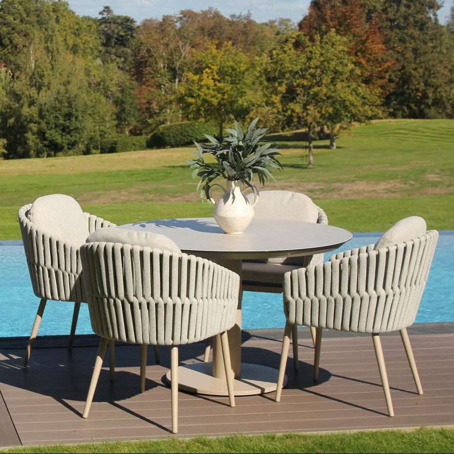 Eva 4 Seat Dining with 120cm Ceramic Table | 4 Seasons Outdoor