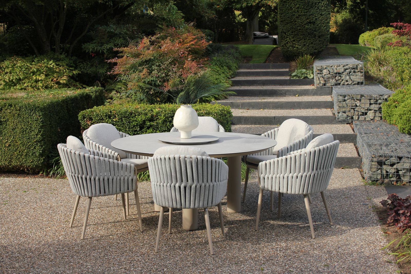 Eva 6 Seat Dining with Donato 160cm Ceramic Table | 4 Seasons Outdoor