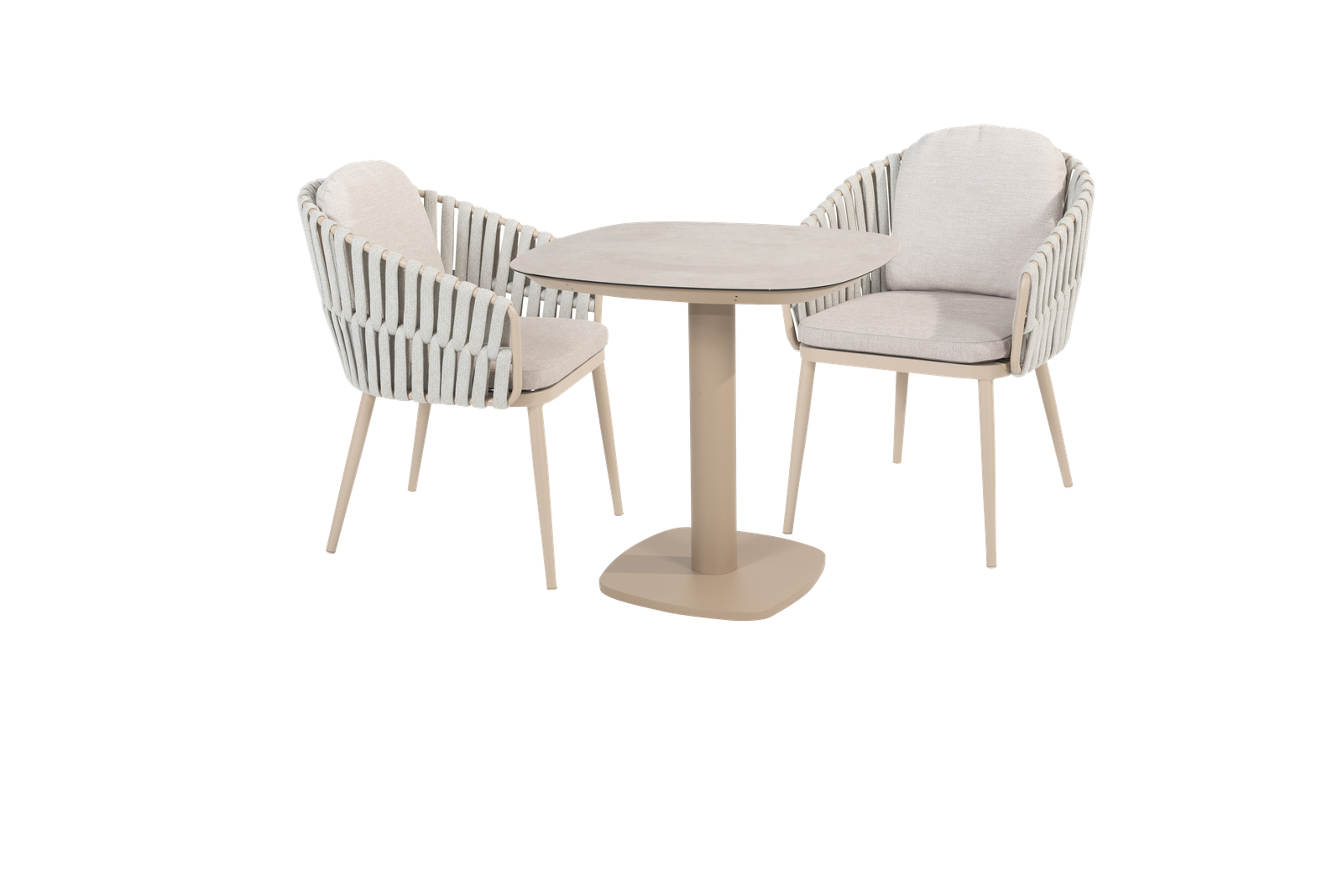 Eva Bistro Set with Latte Manolo Table | 4 Seasons Outdoor