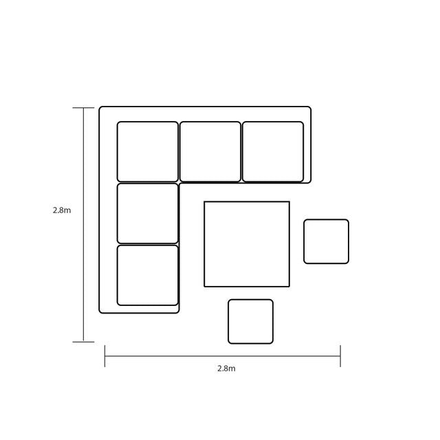 Sahara Outdoor Square Corner Set with Adjustable Table & Stools | Hartman