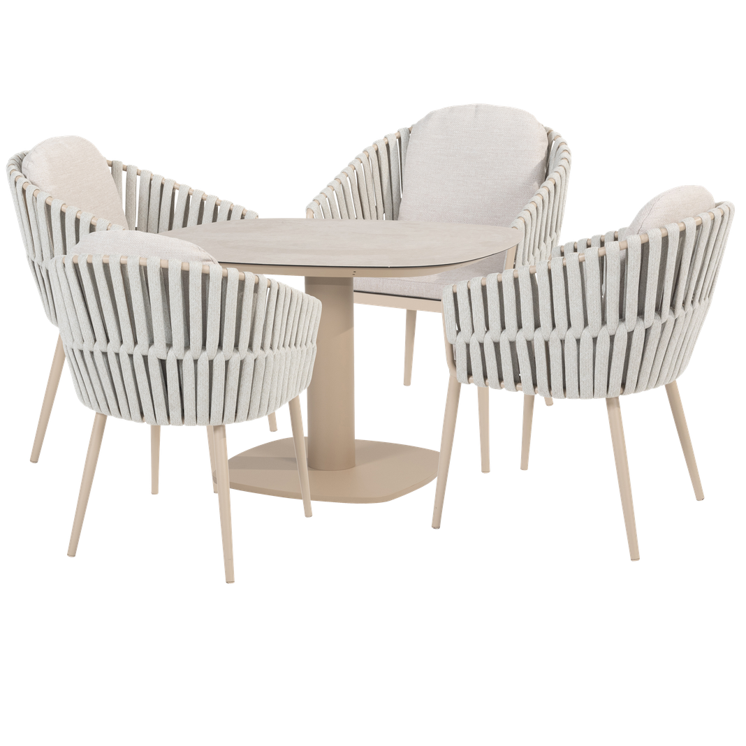 Eva 4 Seat Dining with 120cm Ceramic Table | 4 Seasons Outdoor