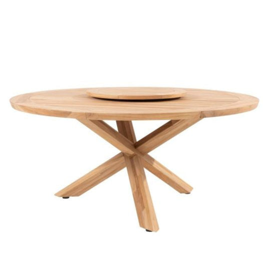 Prado Teak 160cm Round Outdoor Dining Table With Teak Legs & Lazy Susan by 4 Seasons Outdoor