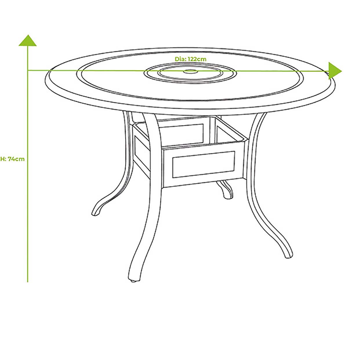 Outdoor Dining 4 Seat in Cast Aluminium - Amalfi By Hartman