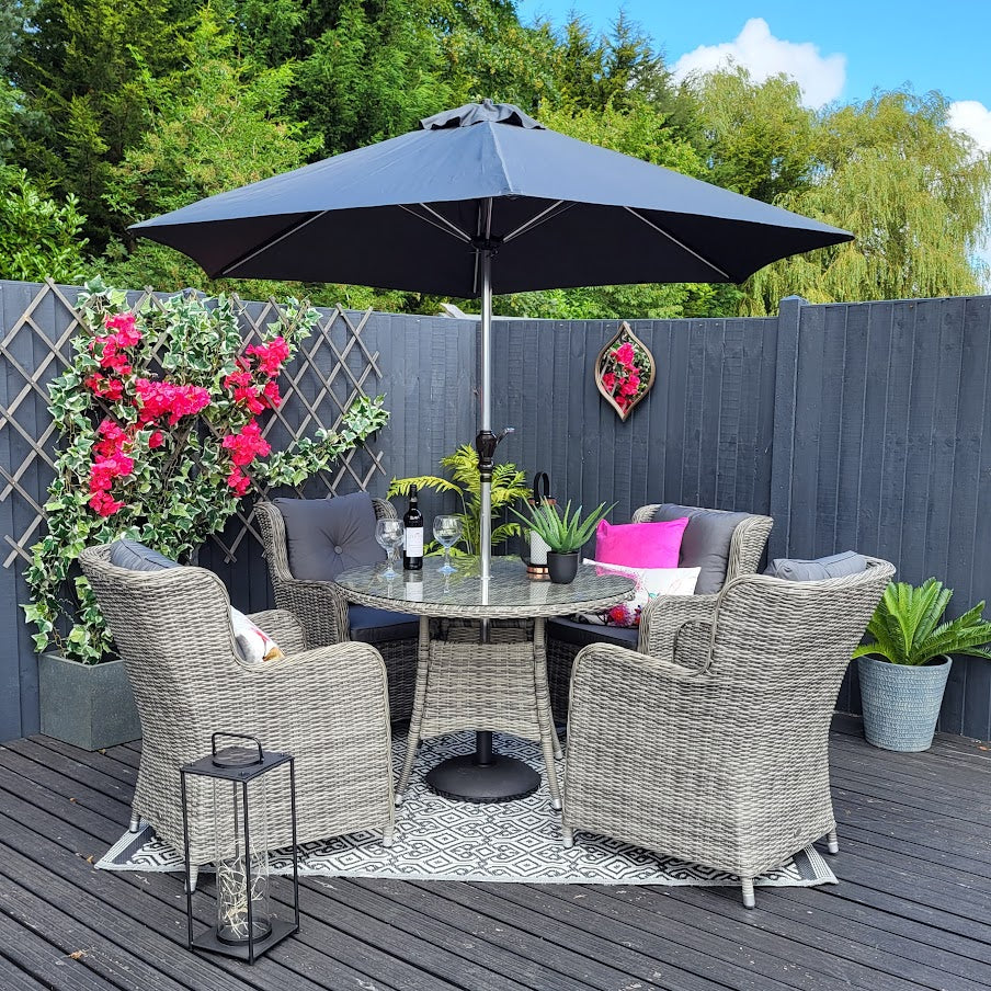 Outdoor Dining 4 Seat in Grey - Seville By Katie Blake