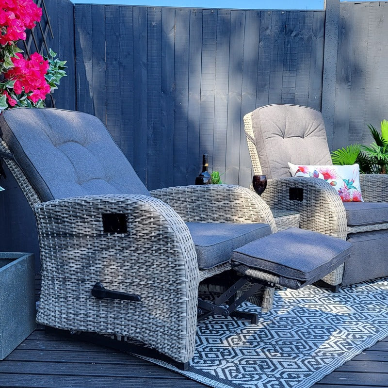 Reclining & Rocking Bistro Set in Grey - Bowness By Vila