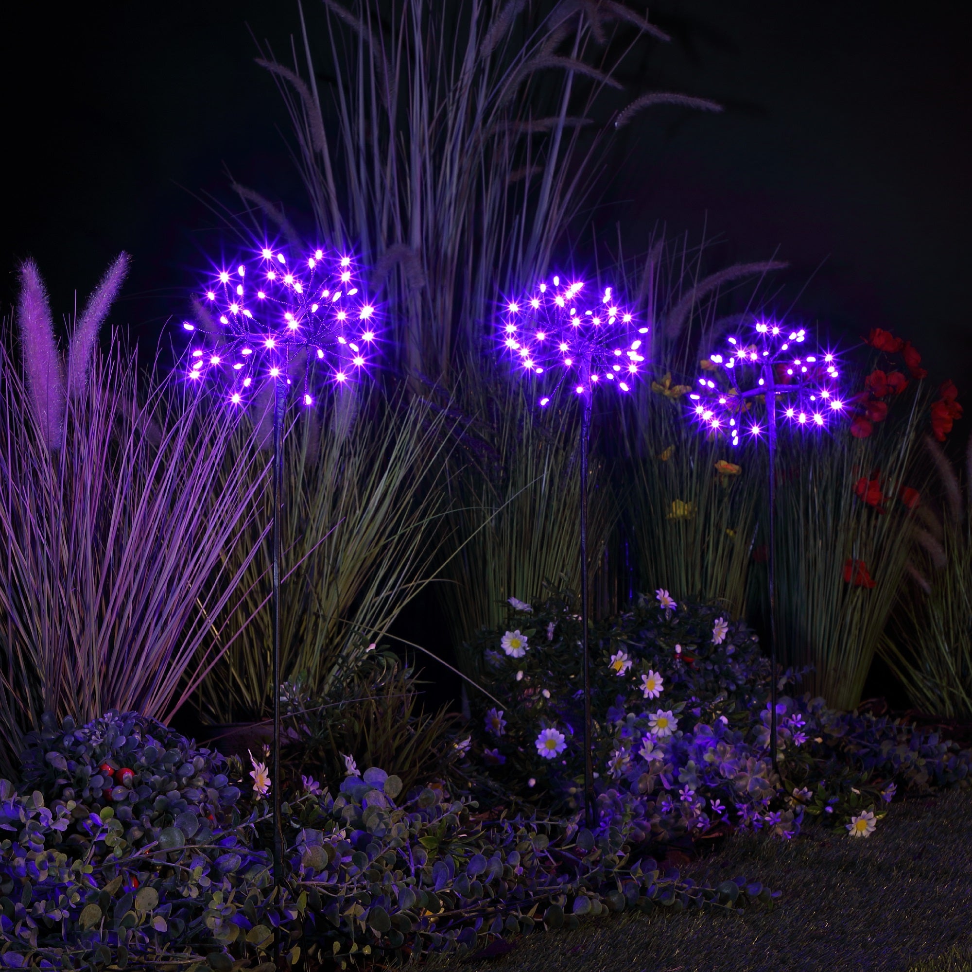 Noma | Set Of 3 Lilac Connectable Firework Lights - Mains Powered