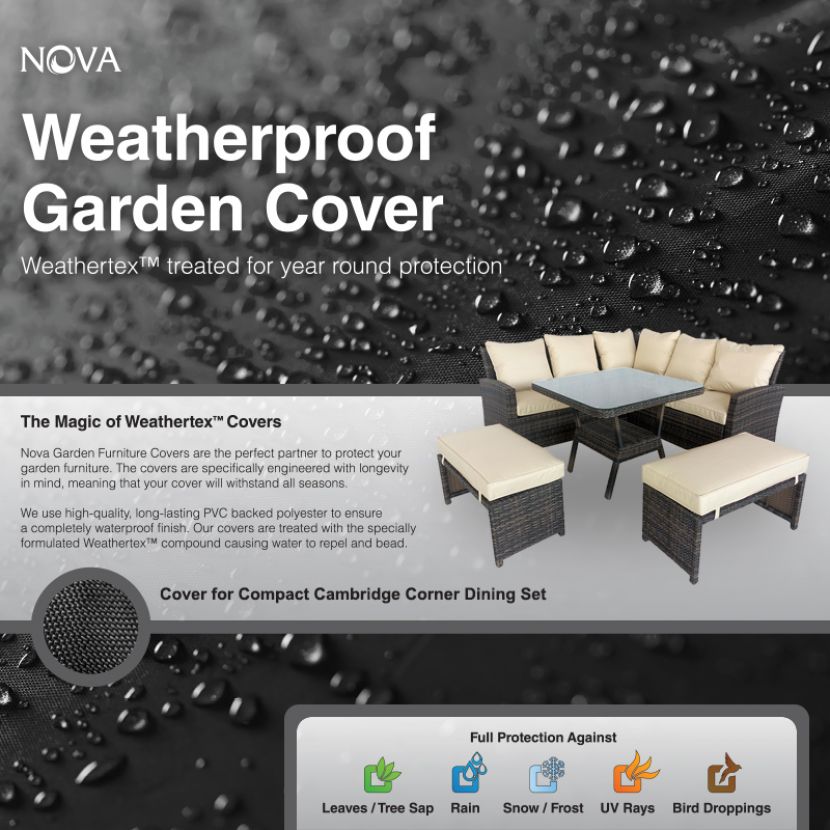 Outdoor Garden Furniture Cover for Nova | Compact Corner Dining Set with Casual Table
