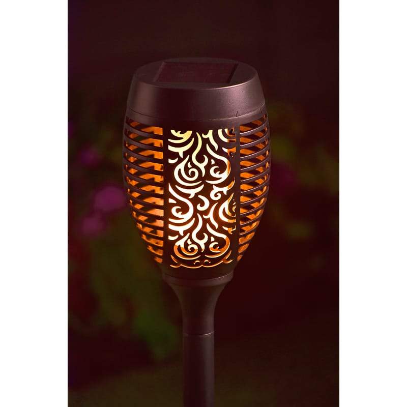 Solar Stake Garden Light With Real Flame Effect